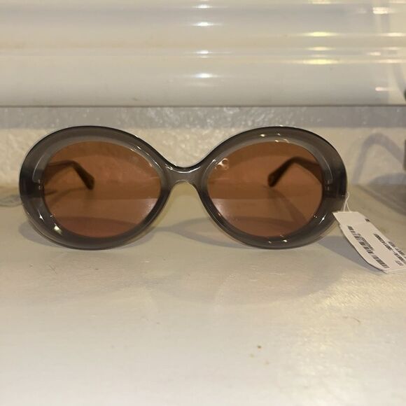 CHLOE Grey Transparent/Rose Oval Biobased Material sunglasses - Picture 13 of 15